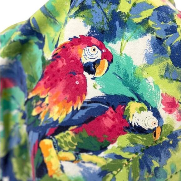 Alfred Dunner Women’s Tropical Parrot Print Vibrant Colors Summer Blouse Size M - Picture 2 of 7